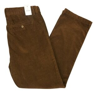 NEW J.Crew Corduroy Pants Mens 33x32 (Fits 34x32) Brown Straight Wale Trousers